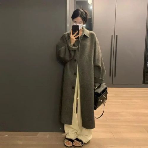 Versatile Woolen Coat Women's Woolen Coat  Autumn and Winter New Style British Style Small People are Popular This Year