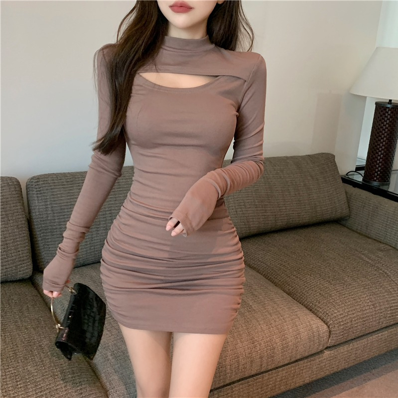 Autumn clothing 2023 new hot girl waist slimming skirt high-end niche chic bottoming atmosphere skirt dress