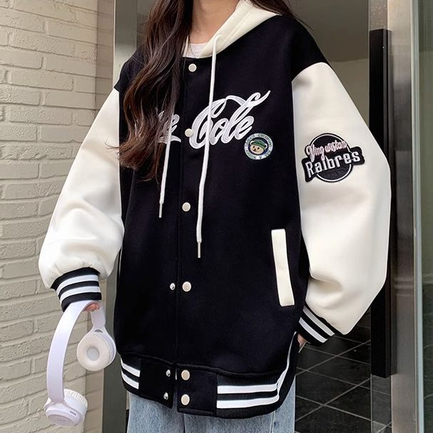 Baseball uniform jacket girls spring and autumn clothing 2023 new junior high school and high school students casual American retro jacket tops