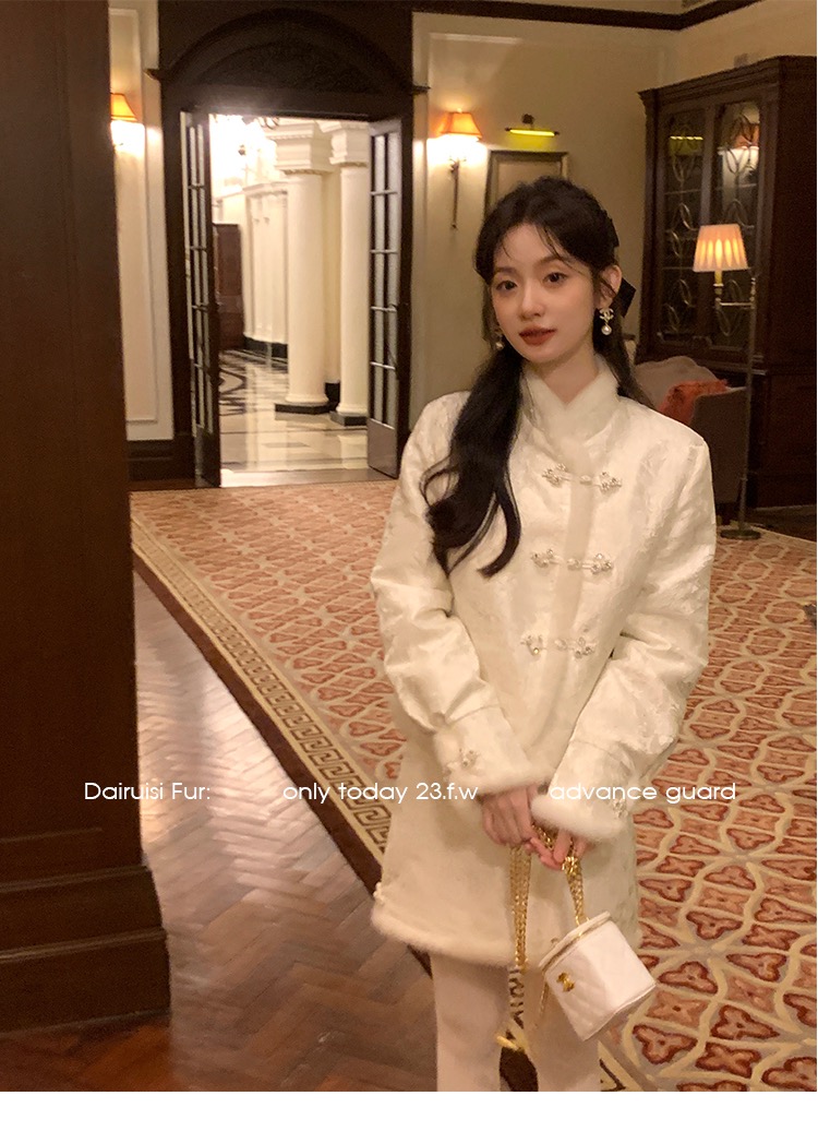 DAIRUISI Beichuan Snow/New Chinese Mink Fur Jacket Autumn and Winter New National Style Jacquard Suit Down Liner