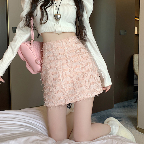  New Early Autumn Women's Clothes Small Fragrance Hip-hugging Black Skirt Small A-Line Skirt Slim Skirt