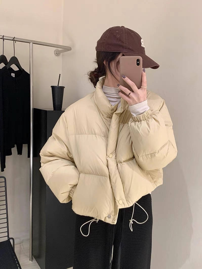South Korea's Dongdaemun Original Bakery Women's Stand Collar Small Short White Duck Down Jacket Autumn and Winter New Jacket