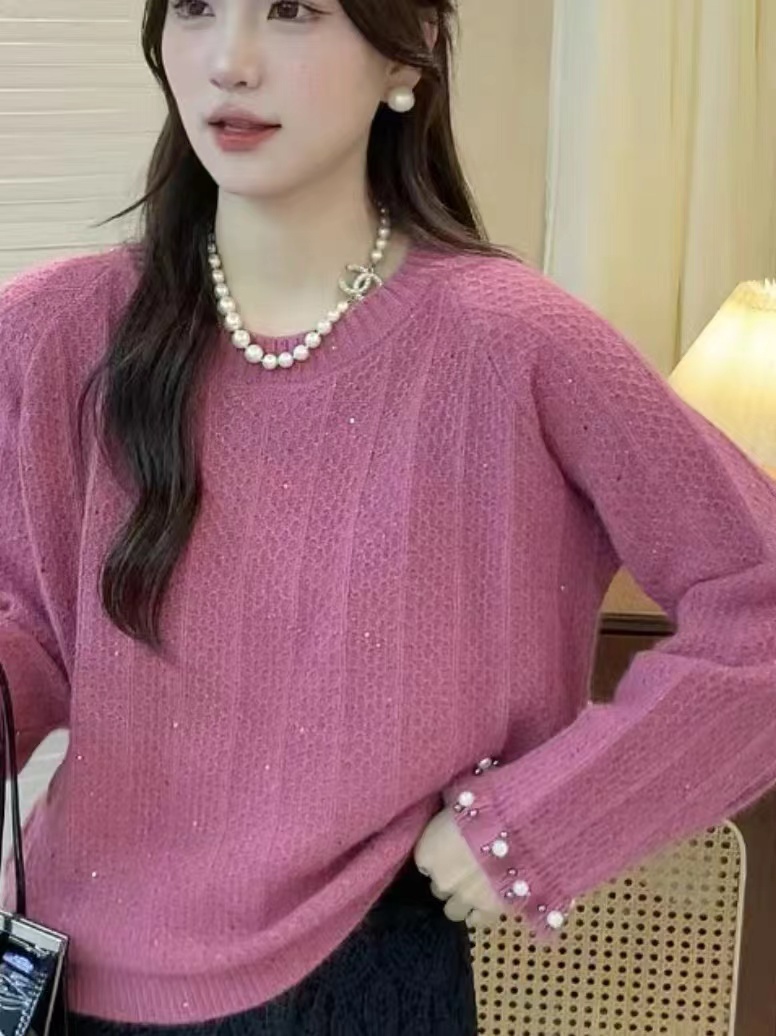 設計感新年紅色毛衣打底衫女秋冬2023新款法式洋氣針織衫