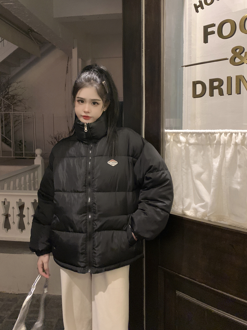 Actual shot ~ All three standards ~ American design niche bread jacket, reversible, loose stand-up collar, thickened cotton jacket