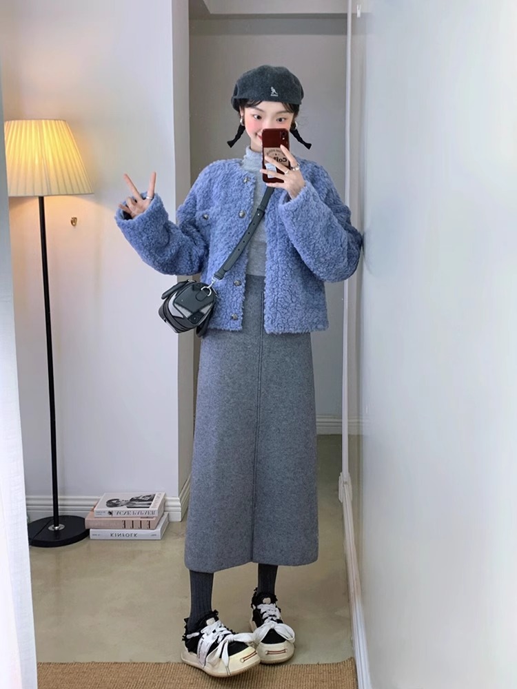 秋冬搖粒絨羊羔毛外套女短款加厚夾棉夾克小個子羊絨棉服毛毛上衣