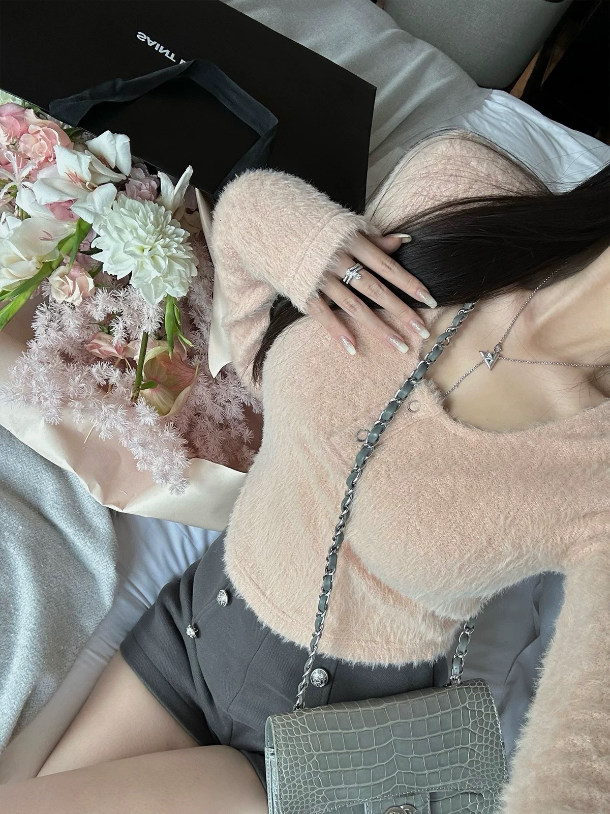早安樊樊 溫柔軟fufu U領毛感長袖上衣溫暖絨感T恤女秋冬外穿內搭