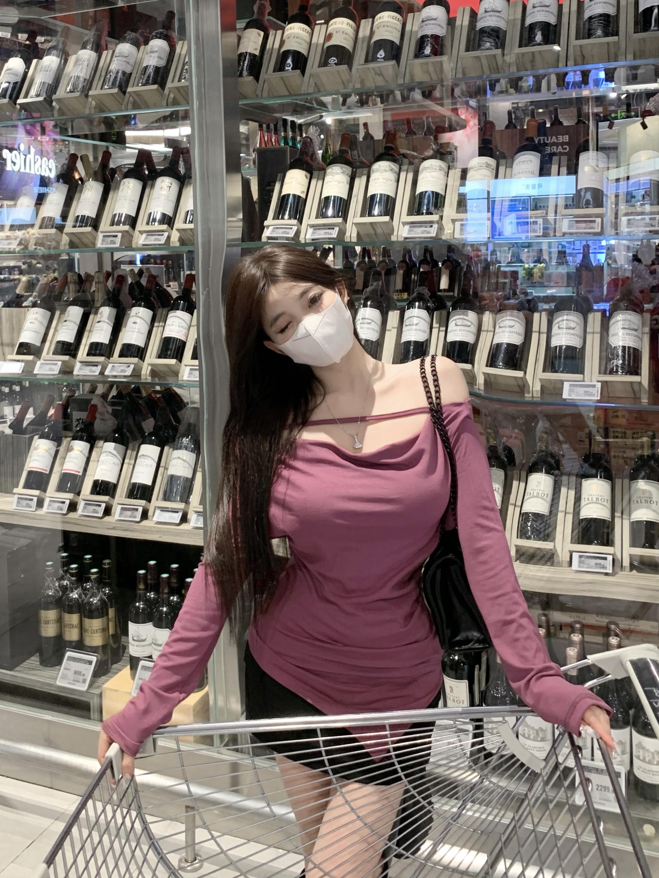 實拍 純欲前後兩穿一字肩褶皺修身打底長袖T恤上衣