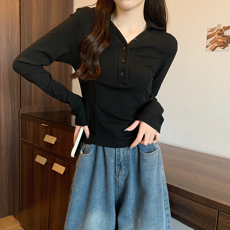 實拍2*2莫代爾260克打底衫女春秋款純色圓領薄款短款上衣長袖t恤