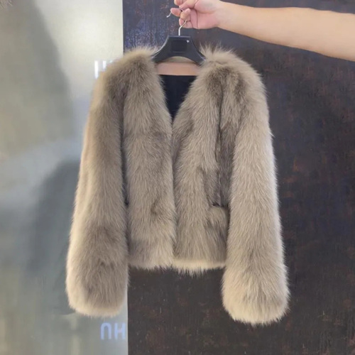 Quality Inspection Officer Picture Autumn and Winter New Fur Imitation Fox Fur Jacket Fur Short Coat Top Thickened Jacket