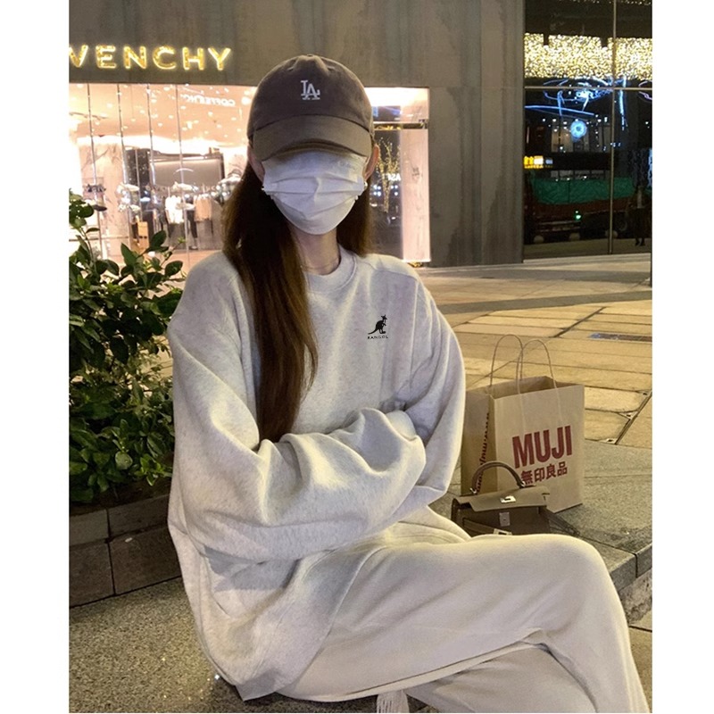 2023新款華棉複合薄款310克/加絨410克 秋冬裝衛衣女印花寬鬆大碼