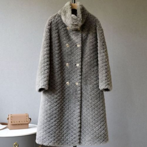  New Autumn and Winter New Fur One-piece Fur Jacket Korean Style Temperament Mid-Length Sheep Shear Coat Plus Size Women