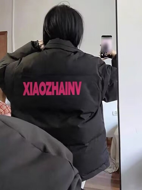 Black small down jacket for women winter 2023 new thickened oversize warm bread coat cotton coat trendy