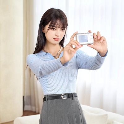 針織衫2023新款秋冬季撞色毛衣設計感Polo領內搭打底上衣女裝