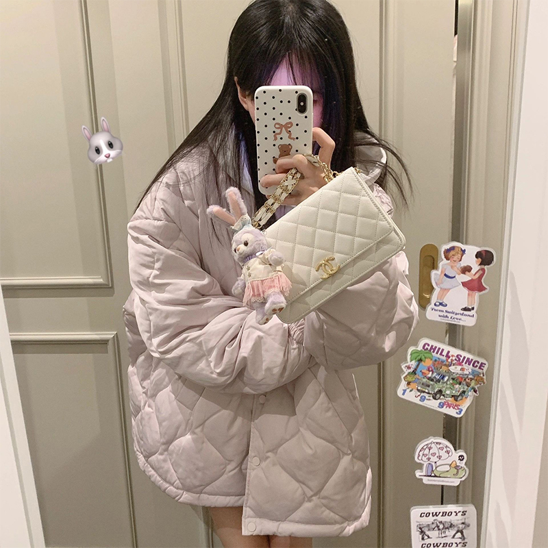 有內里棱格輕薄棉服女冬季加厚麵包服外套棉襖上衣女