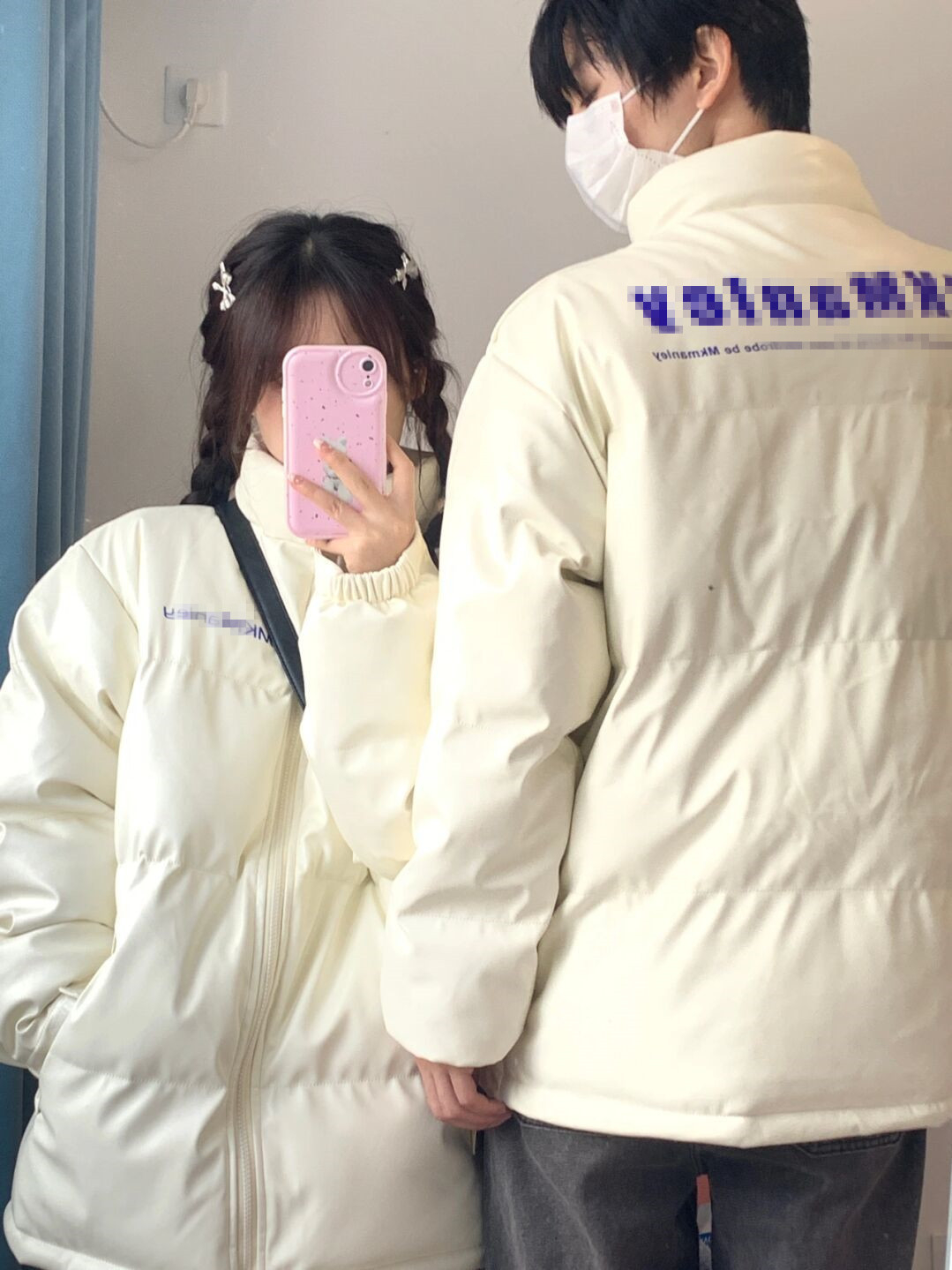 Letter printed cotton coat men's new winter Hong Kong style loose large size handsome trendy couple bread coat top