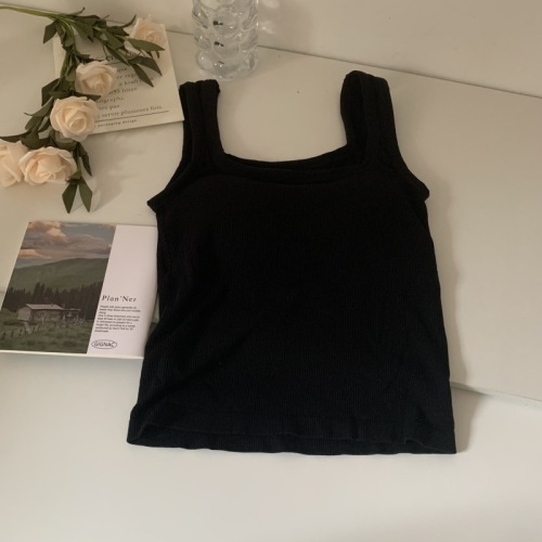 Real shot of French chic camisole plus velvet and thickened warm base shirt top with chest pad underwear