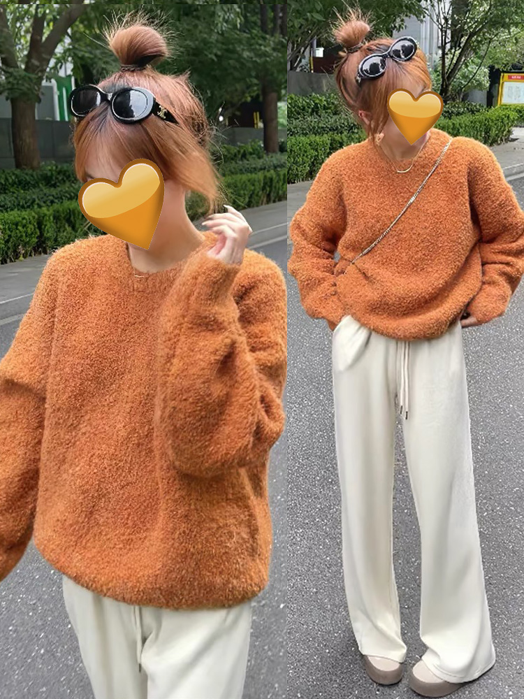 慵懶風軟糯毛衣女加厚冬季2023新款美拉德穿搭短款毛衣套裝
