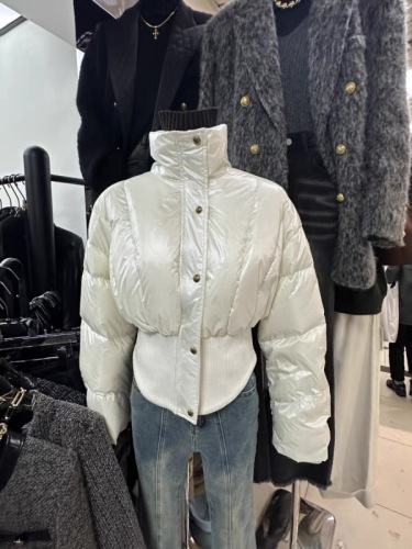  Winter New Korean Down Jacket Women's Short Waist Slim Stand Collar Small Fashionable and Western-style Premium Jacket