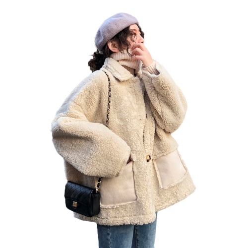 Lamb wool coat for women  new autumn and winter versatile thickened fur coat