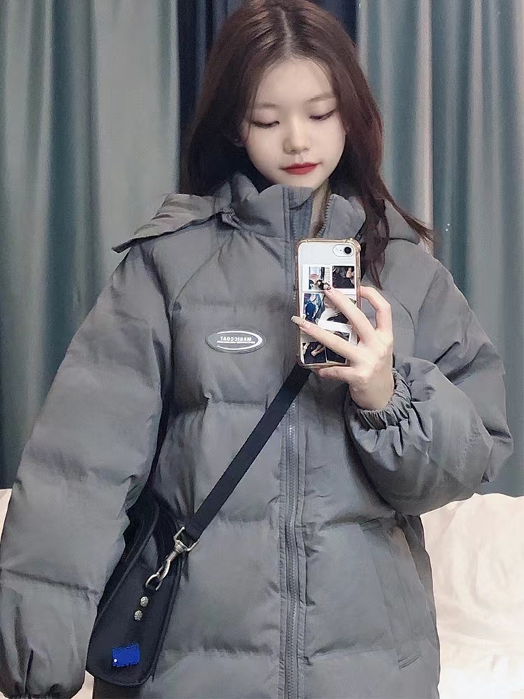 Korean style down jacket women's short style new winter thin thickened bread coat loose slim coat