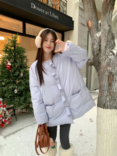 Actual shot of winter Korean style versatile loose Korean-style Christmas bread coat thickened cotton-padded jacket cotton-padded clothes