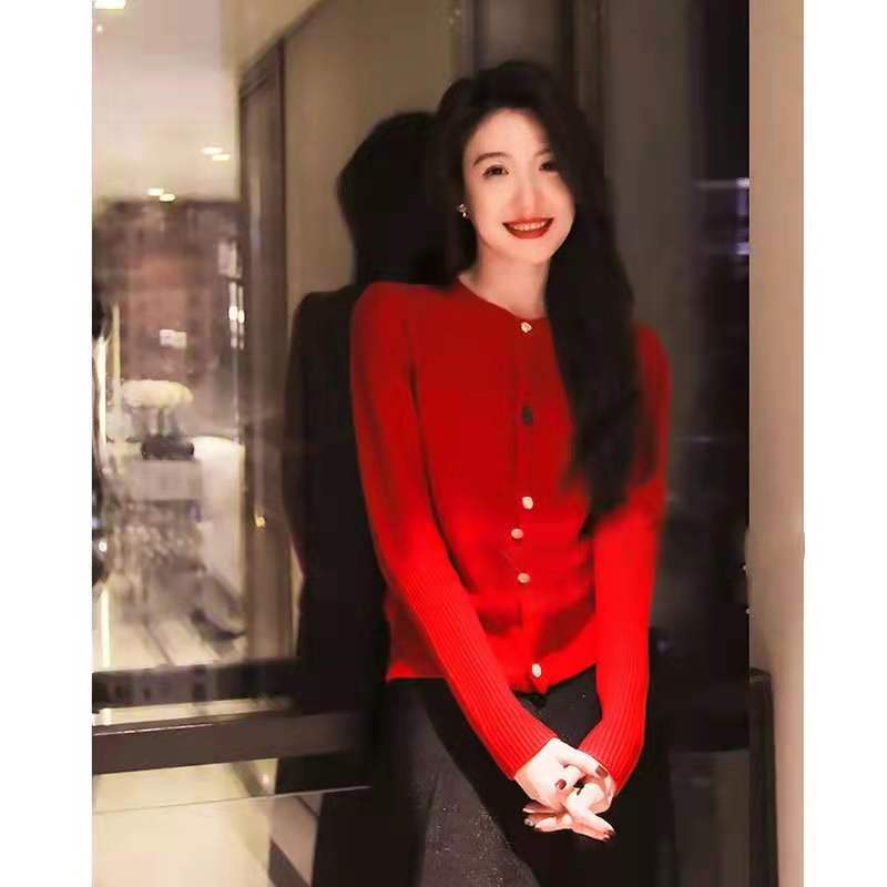 毛衣開衫外套女2023早春新款韓版寬鬆長袖慵懶風氣質針織衫上衣