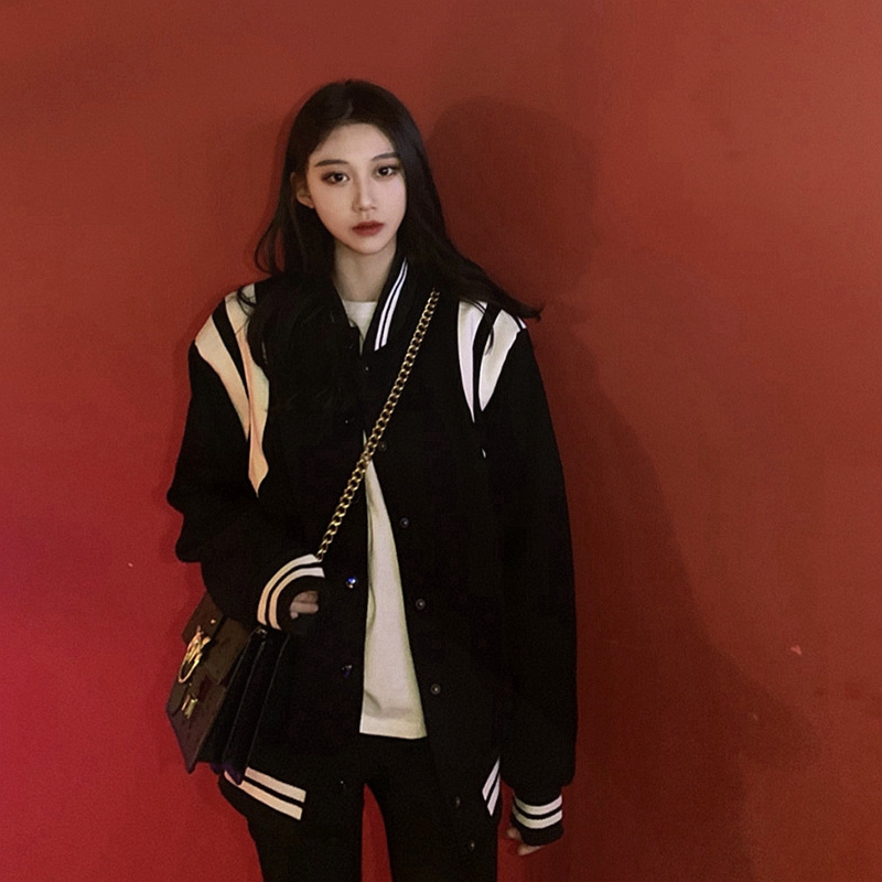 College style jacket women's autumn and winter student casual baseball uniform