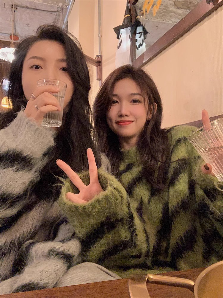 Retro zebra print sweater women's new outer wear autumn and winter lazy style loose thickened soft waxy style sweater top