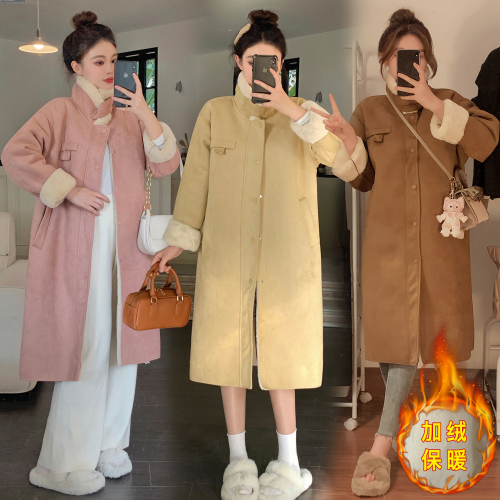 7766 real shot winter loose thickened long motorcycle suit lamb wool one-piece fur eco-friendly coat coat for women