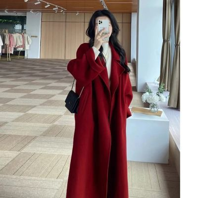 雙面毛呢流行雙面絨毛呢外套女中長款高端百搭小個子呢子大衣