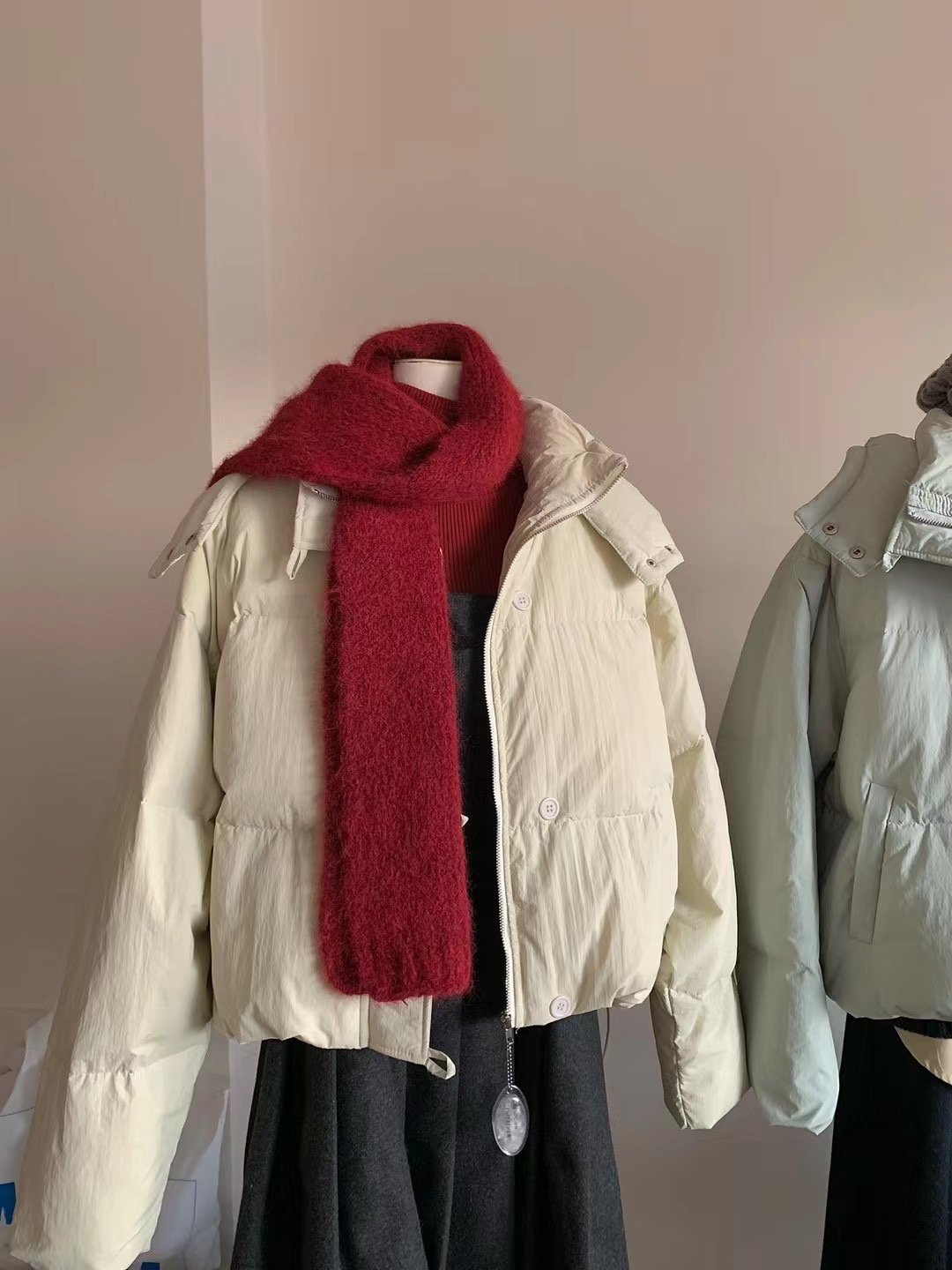 實拍～高品質立領連帽羽絨服外套冬季韓系防風保暖麵包服上衣