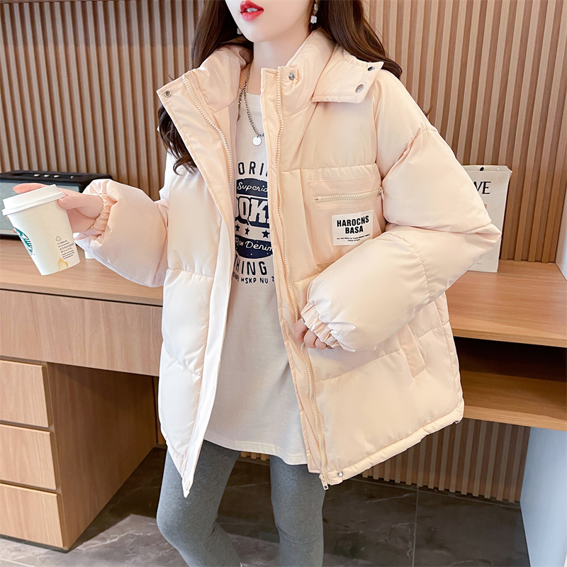 實拍2023新款羽絨棉服女韓版連帽寬鬆網紅ins港風加厚保暖棉衣女
