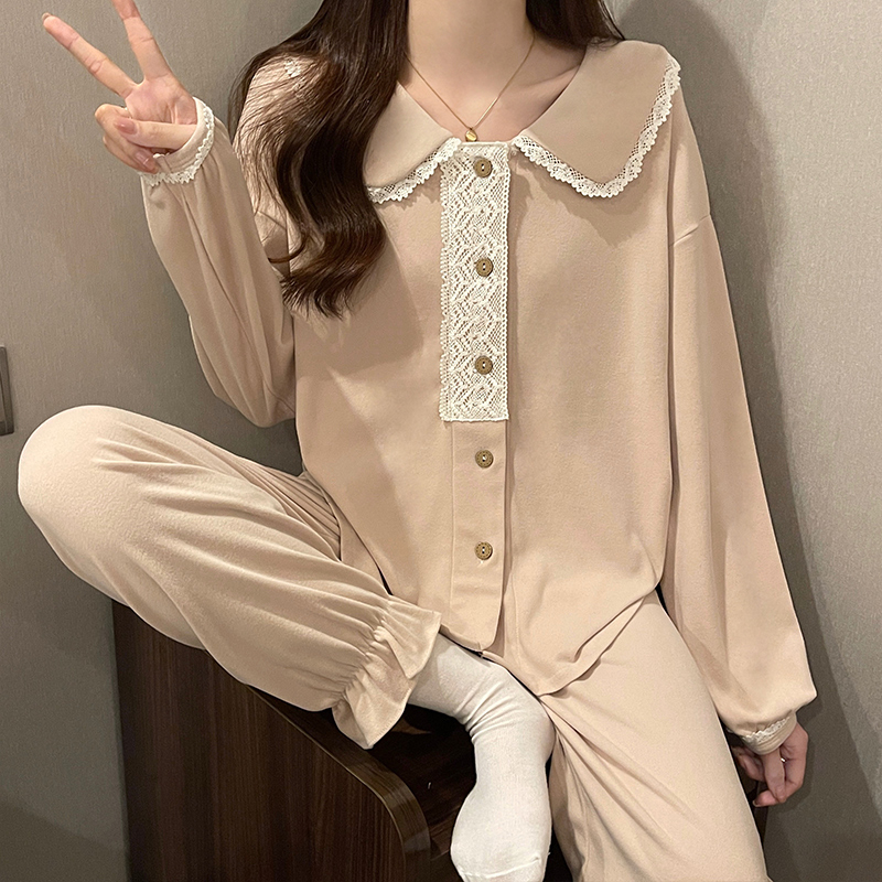 艾尚秋冬新款韓版睡衣女公主風德絨甜美可愛休閒家居服套裝