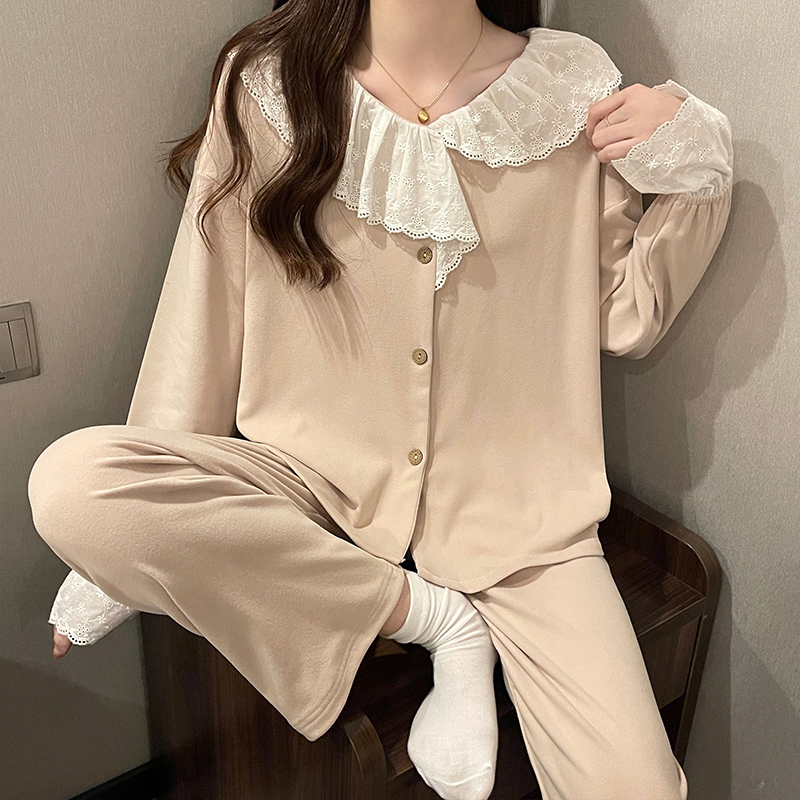 艾尚秋冬新款韓版睡衣女公主風德絨甜美可愛休閒家居服套裝
