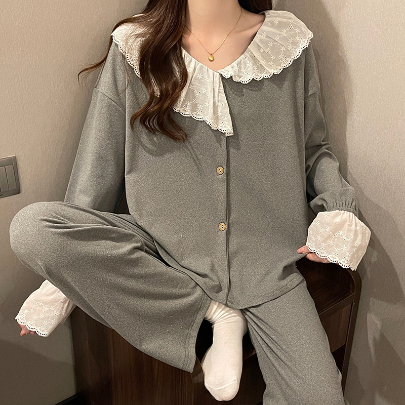 艾尚秋冬新款韓版睡衣女公主風德絨甜美可愛休閒家居服套裝