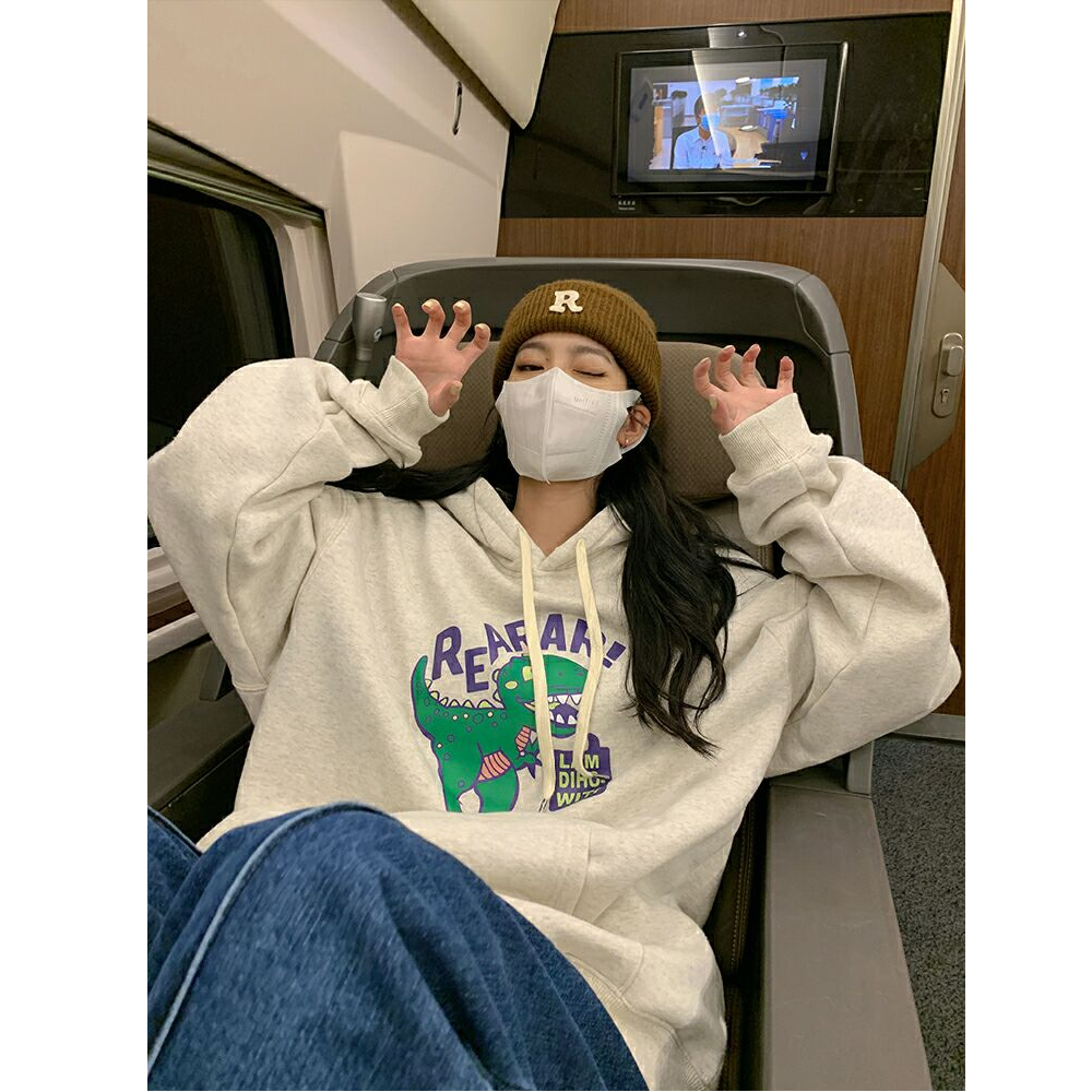 加絨250g / 大衛衣連帽秋冬款衛衣女加絨
