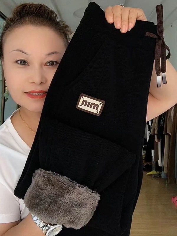 羊羔毛絨褲子女冬季新款高腰百搭加厚衛褲保暖顯瘦百搭休閒蘿蔔褲