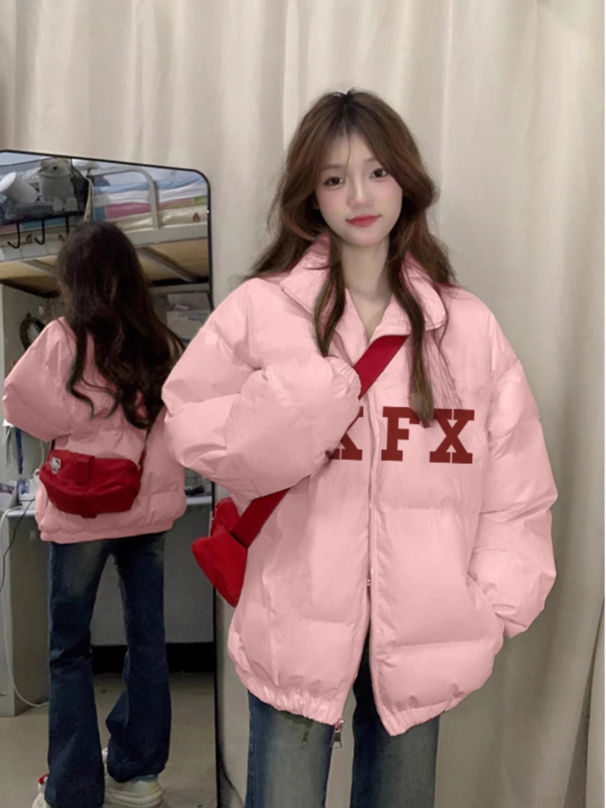 High-quality hand-stuffed cotton thickened winter new cotton loose printed cotton coat and bread coat for women
