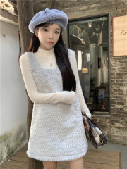 Shot~ Slimming Fashion and Elegance Knit Set for Women: Base Shirt and Camisole Dress in One