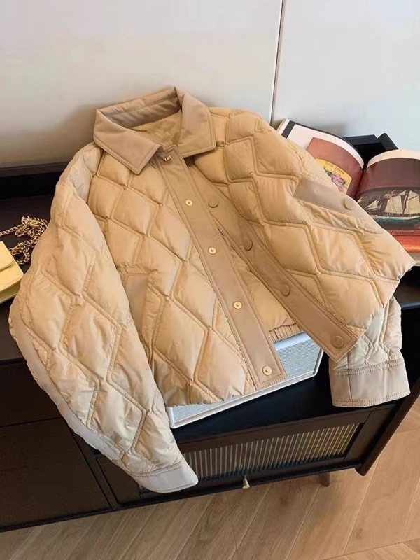 French retro contrasting color lapel small fragrant cotton coat for men and women in autumn and winter, fashionable and high-end light and warm cotton coat