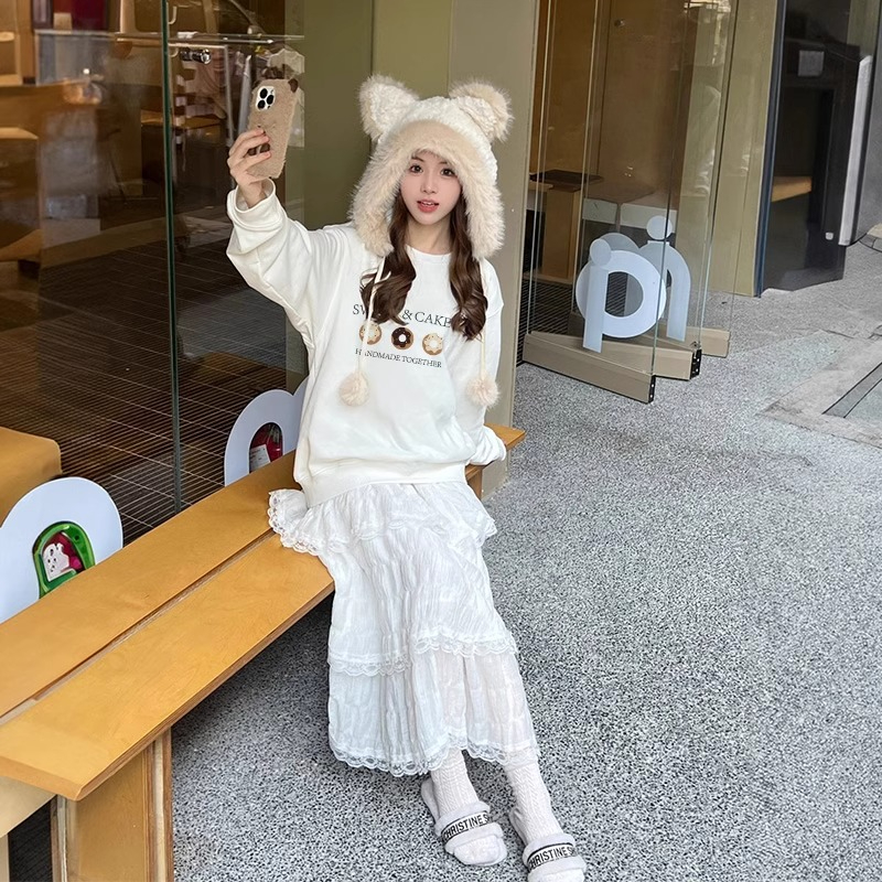 防棉華棉複合牛奶絲300克/銀狐絨400克圓領衛衣女