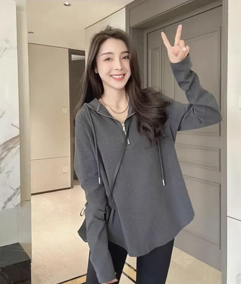 秋季大碼女裝正肩長袖t恤女寬鬆顯瘦遮肚連帽打底衫胖mm200斤300