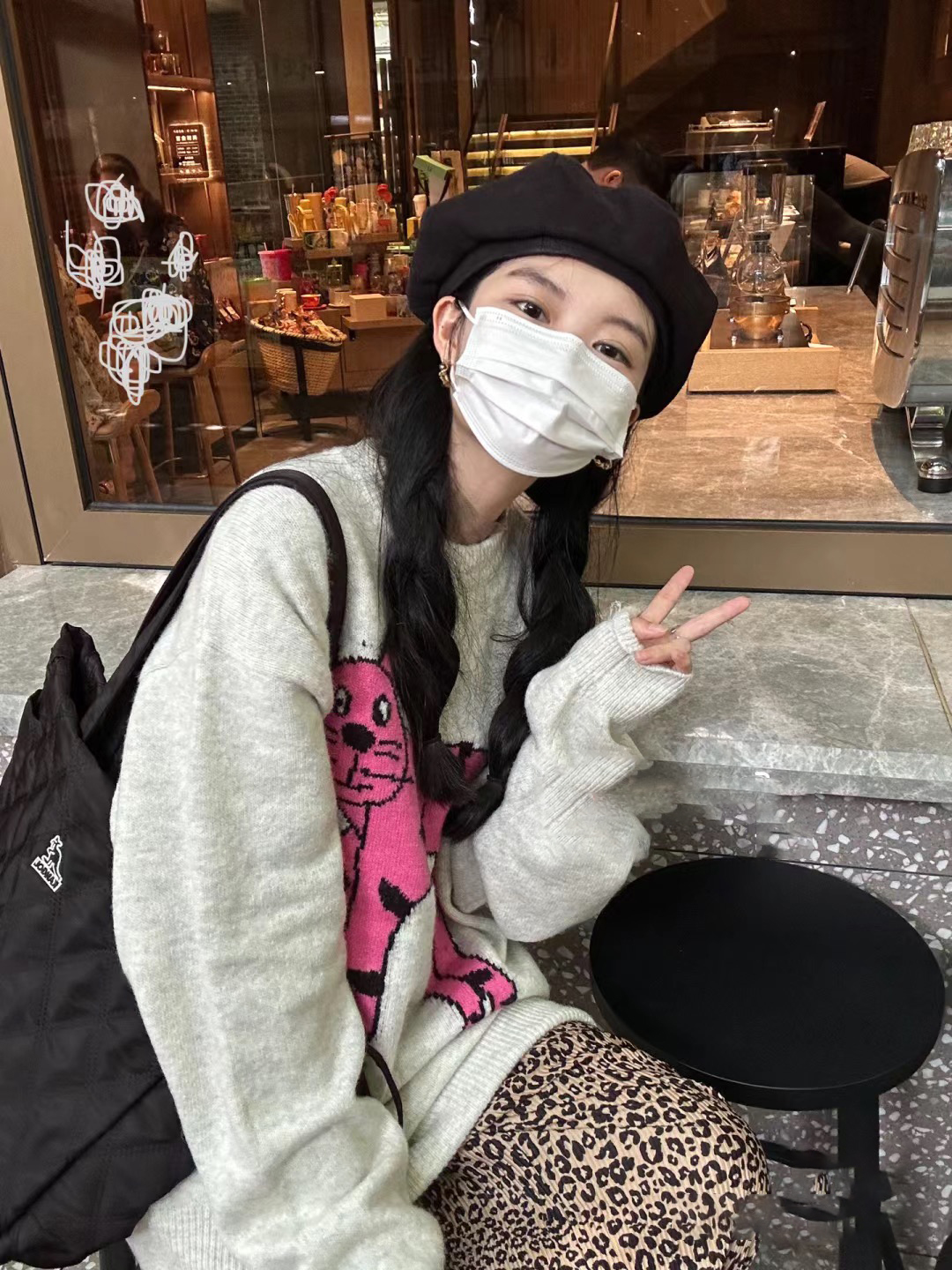 慵懶風灰色毛衣女秋冬寬鬆外穿2023新款小個子套頭軟糯針織衫上衣