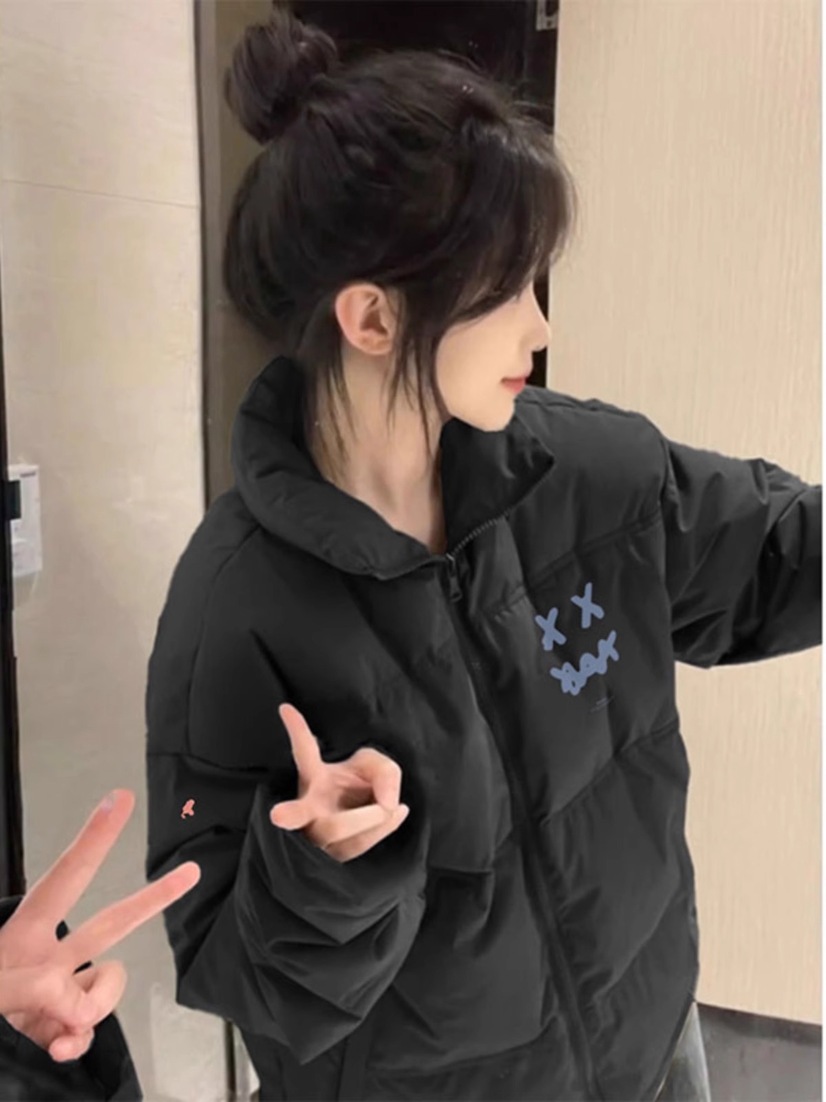 High-quality hand-stuffed cotton thickened winter new cotton loose printed cotton coat and bread coat for women