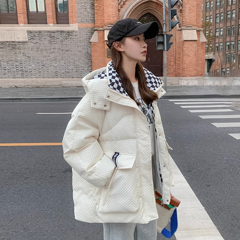 Designed cotton-padded clothes for women short 2023 winter new Korean style hooded thickened cotton-padded jacket for small people