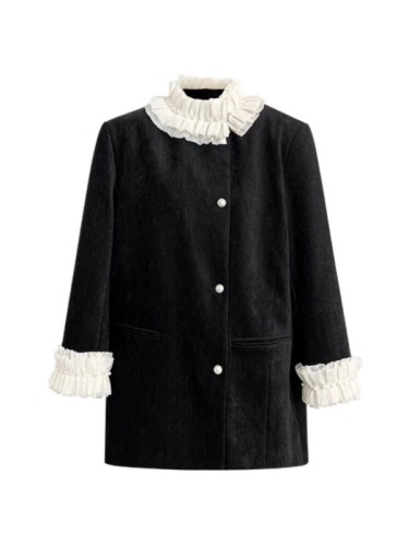 NEW OPEN New style loose medium and long style lady's small fragrance style coat high-end woolen coat women's winter
