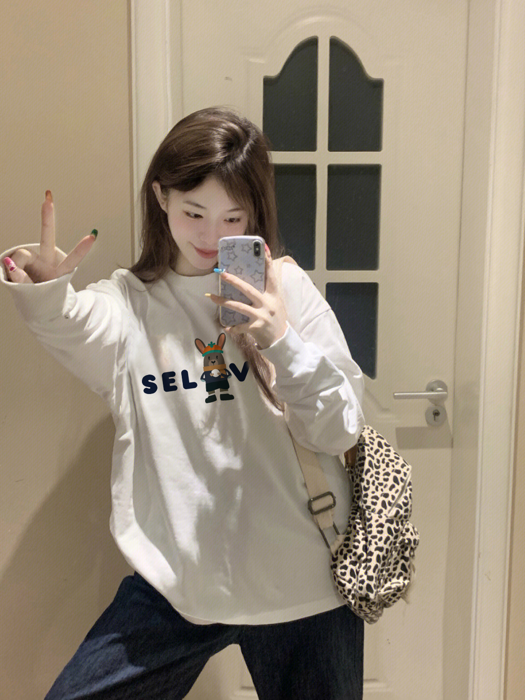美式動漫字母印花重磅純棉長袖T恤女春秋季高街hiphop寬鬆打底衫