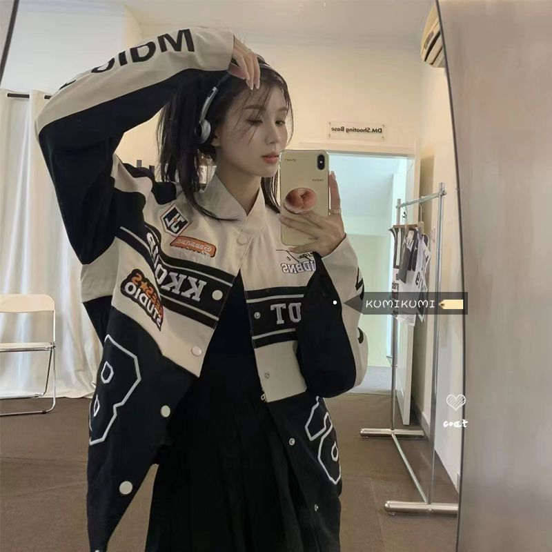 2023 Autumn Embroidered Motorcycle Wear Loose Detachable Jacket