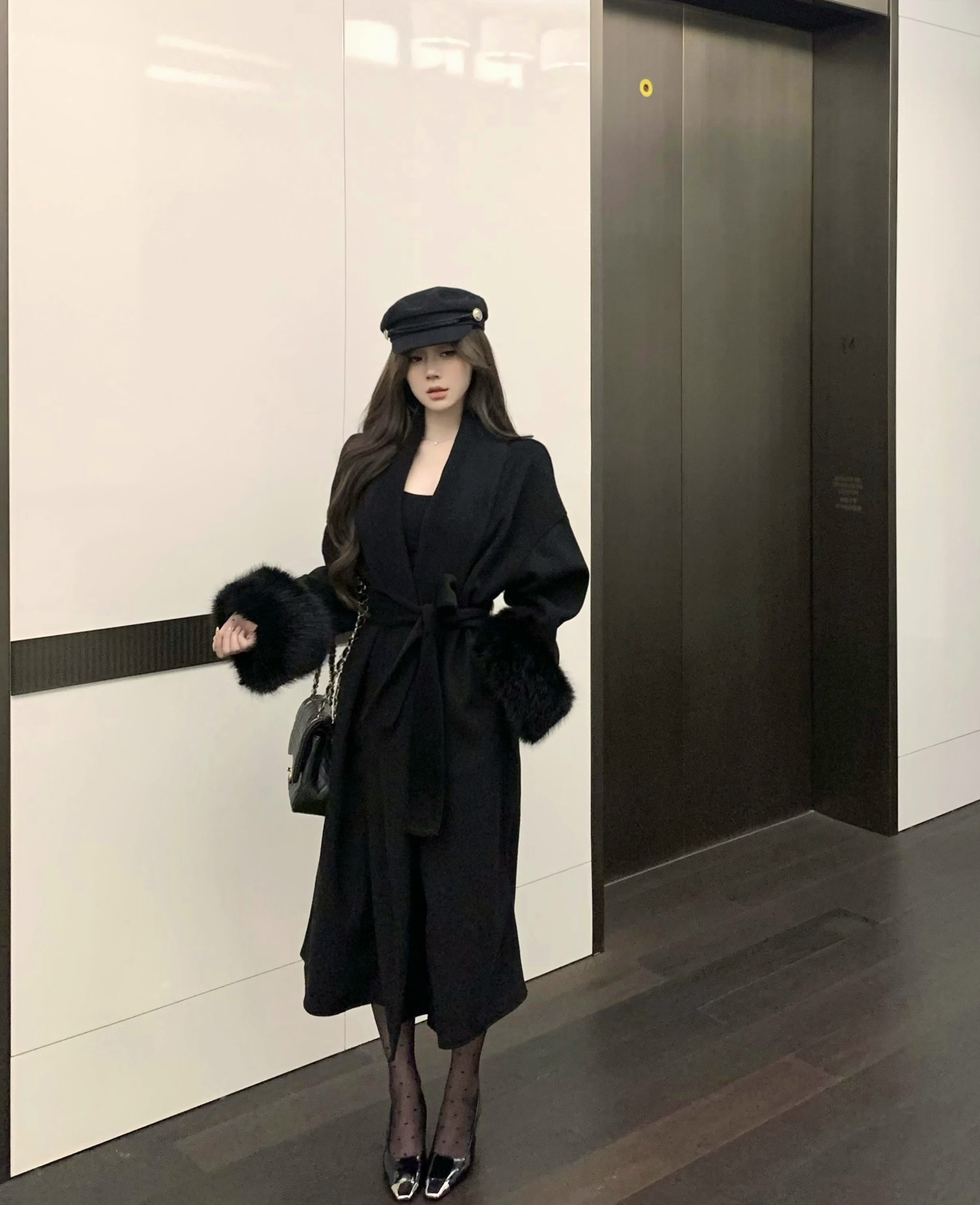氣質高級感綁帶雙面呢外套女寬鬆百搭呢子大衣