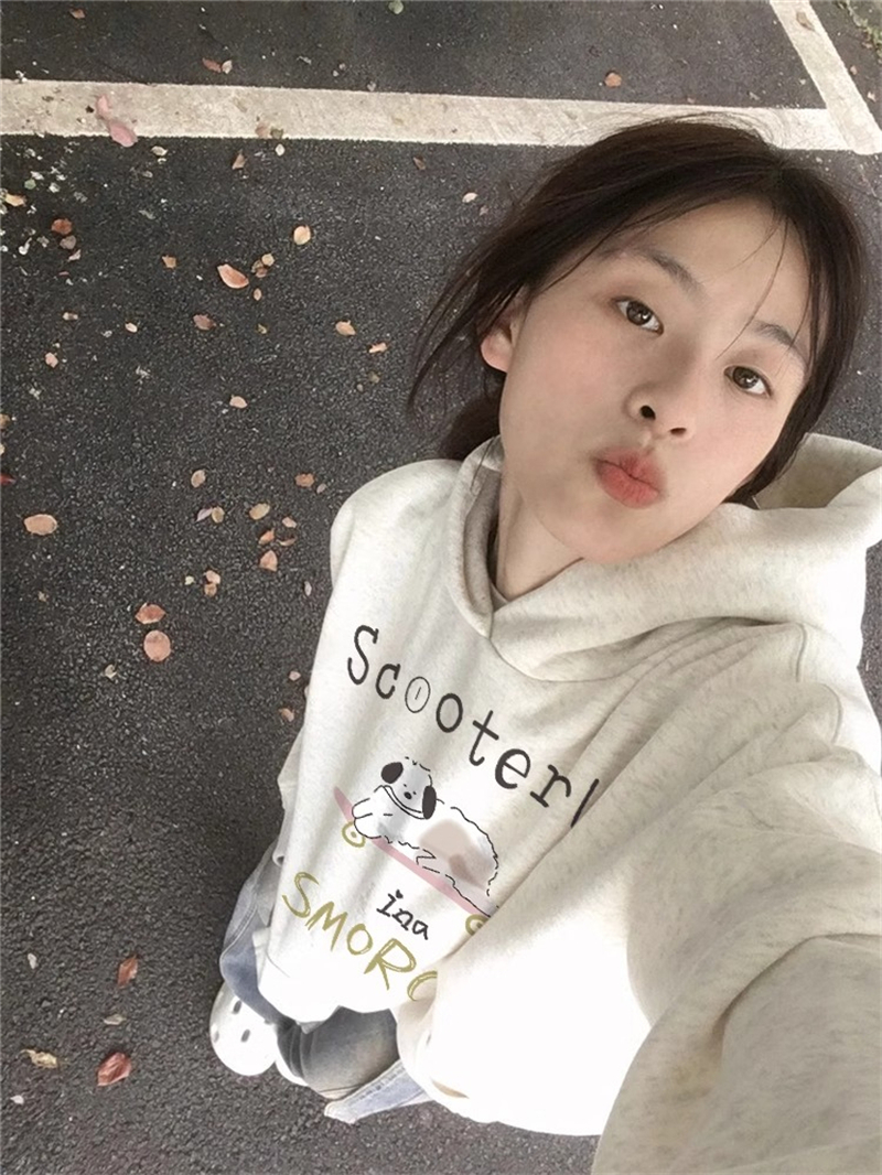 防棉華棉複合牛奶絲300克/銀狐絨400克連帽衛衣女